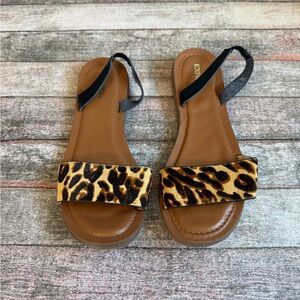 Express Brown Leopard Sandals